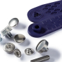 10 boutons pression pour anorak, 12 mm, couleur argent