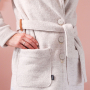 Bouton 2 trous en chanvre et polyester recyclé, 28 mm, blanc neige (0074)