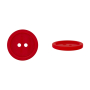 Bouton couture plastique 15mm 2 trous, rouge