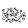 Tubular Rivets 3 - 4 mm thickness brass silver col