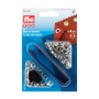 50 oeillets avec rondelles, 4mm, couleur argent