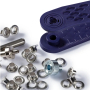 50 oeillets avec rondelles, 4mm, couleur argent