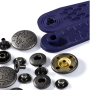 6 boutons pression pour anorak Prym, couleur argent mat
