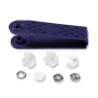 Non-sew press fasteners JERSEY brass smooth, white