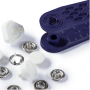 Non-sew press fasteners JERSEY brass smooth, white