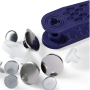 8 boutons pour jean Prym, 17 mm, couleur argent