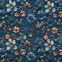 Alpenfleece sweatshirtstof Denim Flowers, blauw