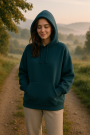 Alpenfleece sweatshirtstof, donkerpetrol