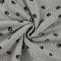 Alpenfleece / Kuschel-Sweatshirt Pfoten, grau meliert
