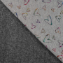 Tissu sweat polaire alpine Cercles Shining Hearts, gris chiné