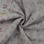 Tissu sweat polaire alpine Cercles Shining Hearts, gris chiné