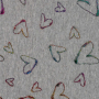 Tissu sweat polaire alpine Cercles Shining Hearts, gris chiné
