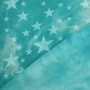 Tissu sweat polaire alpine Batik Tie dye Stars, aqua
