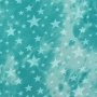 Tissu sweat polaire alpine Batik Tie dye Stars, aqua