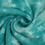 Tissu sweat polaire alpine Batik Tie dye Stars, aqua