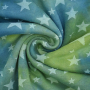Tissu sweat polaire alpine Batik Tie dye Stars, vert