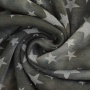 Tissu sweat polaire alpine Batik Tie dye Stars, vert olive