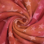 Alpenfleece sweatstof Batik Stars, rood