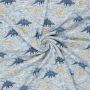 Alpenfleece Cool Dinosaur, blauw gemêleerd