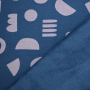 Tissu sweat polaire alpine Géométrique Night blue, bleu de nuit