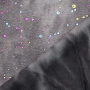 Tissu sweat polaire alpine Batik Tie dye moucheté brillant Rainbow dots, gris