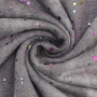 Tissu sweat polaire alpine Batik Tie dye moucheté brillant Rainbow dots, gris