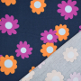 Baby Corduroy Retro Flowers, dark blue