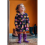 Baby Corduroy Retro Flowers, dark blue