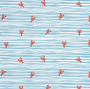 Swimsuit fabric crabs & stripes, blue