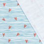 Swimsuit fabric crabs & stripes, blue