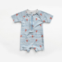 Swimsuit fabric crabs & stripes, blue