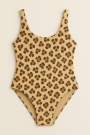 Tissu pour maillot de bain Léopard, crème
