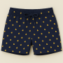 Tissu maillot de bain short homme petits canards, bleu marine