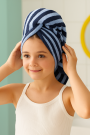 Bamboo badstof stripes, blauw