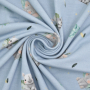 Tissu jersey de bambou Baby Animals, bleu clair