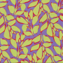 Tissu bambou popeline Feuilles Leaves, pourpre
