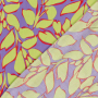 Tissu bambou popeline Feuilles Leaves, pourpre