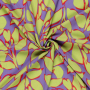 Tissu bambou popeline Feuilles Leaves, pourpre