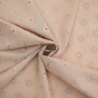 Tissu coton batiste broderie Fleurs Flowers, sable