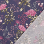 Baumwoll Cretonne Flowers, violett