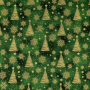 Cretonne katoen Golden Christmas Tree, groen