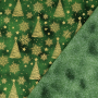 Cretonne katoen Golden Christmas Tree, groen