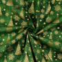 Cretonne katoen Golden Christmas Tree, groen
