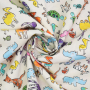 Baumwoll Cretonne Little Animals, creme