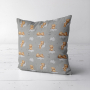 Baumwoll Cretonne Sleeping Teddy, grau
