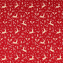 Baumwoll Cretonne Weihnachtshirsche, rot
