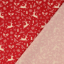 Baumwoll Cretonne Weihnachtshirsche, rot