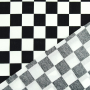 Cotton Cretonne chequered flag, black- white