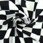 Cotton Cretonne chequered flag, black- white