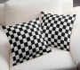 Cotton Cretonne chequered flag, black- white